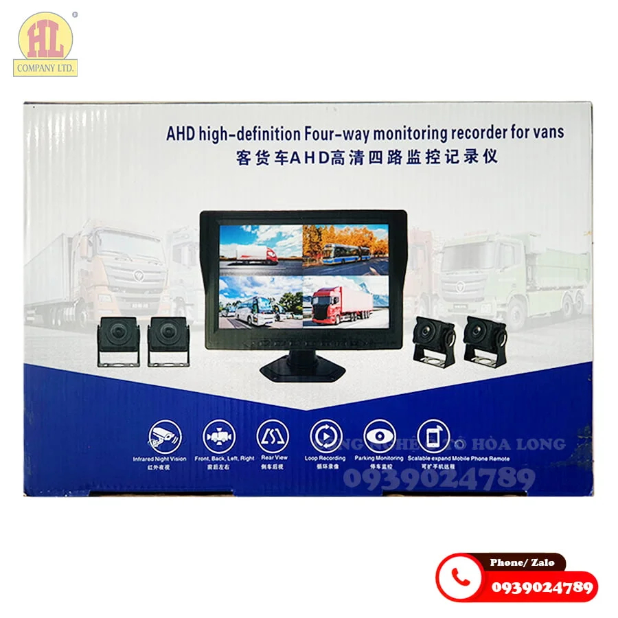 Camera hành trình 360 4 mắt cho xe tải