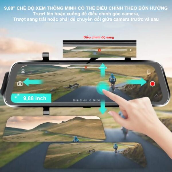 Camera hành trình gương chiếu hậu K888