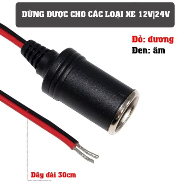 Tẩu Sạc Ô Tô Đầu Cái 12V-24V