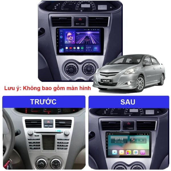 Mặt dưỡng màn hình TOYOTA VIOS 2008 - 2013