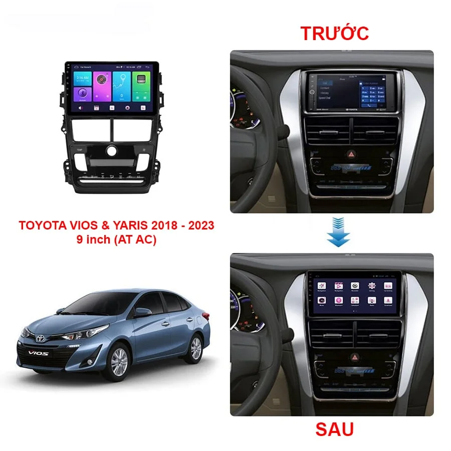 Mặt dưỡng màn hình TOYOTA VIOS 2018 - 2023