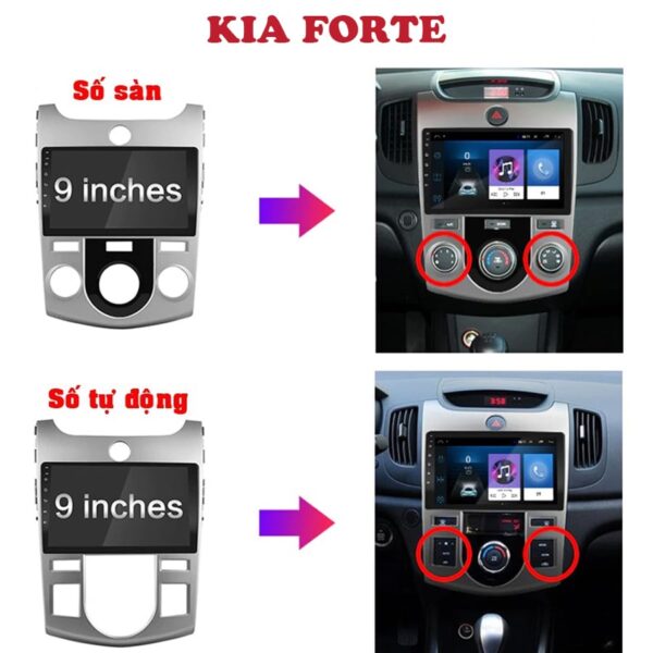 Mặt dưỡng màn hình KIA Forte 2009 - 2019
