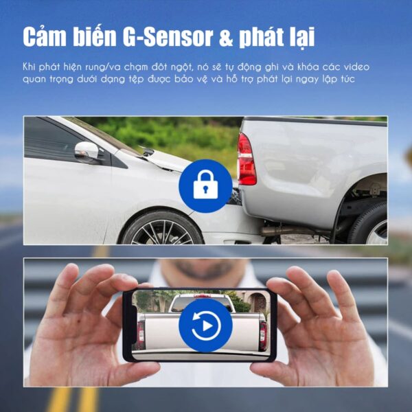 Camera hành trình ô tô A12pro 3 mắt màn hình 4in 97 Camera hành trình ô tô A12pro 3 mắt màn hình 4in
