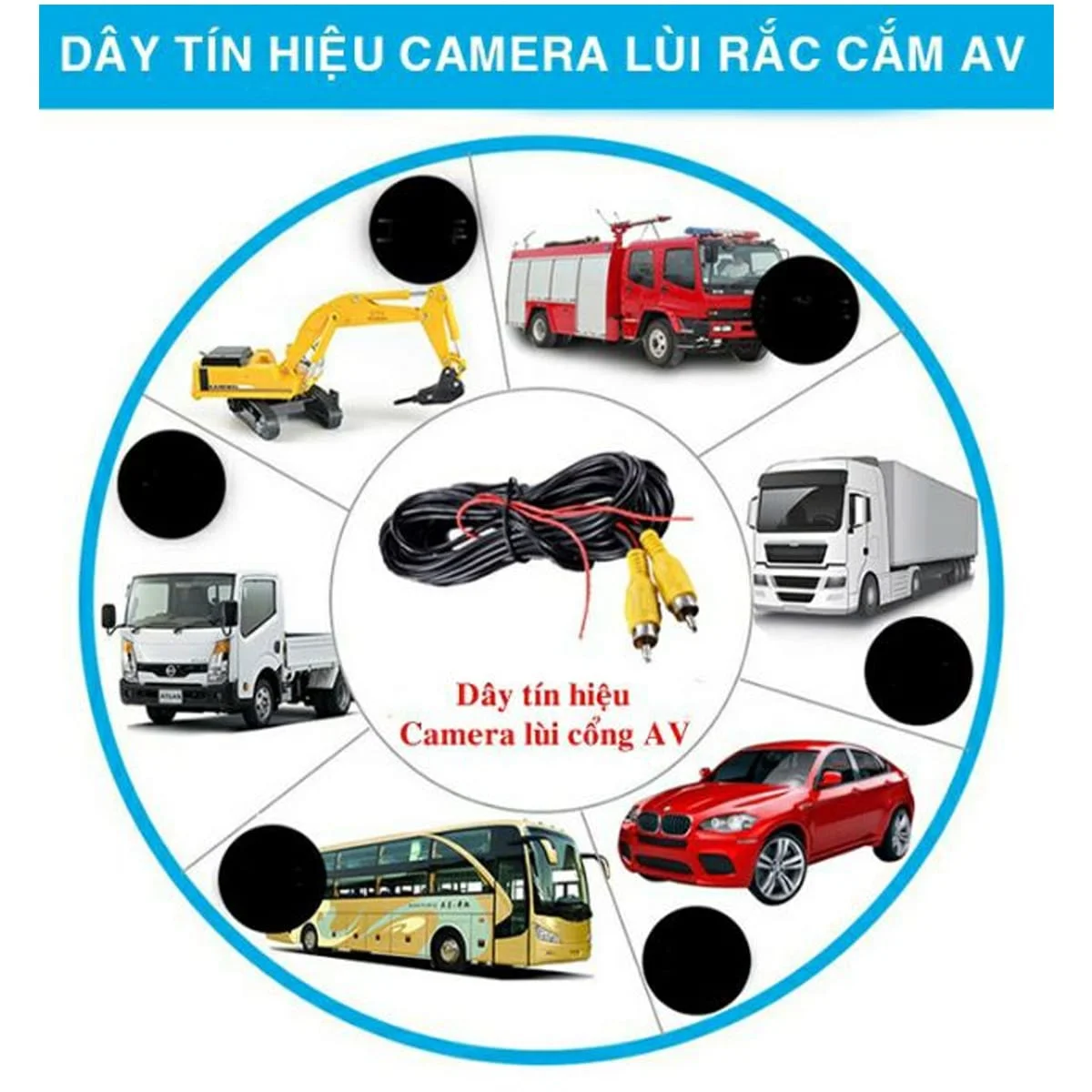 Dây camera lùi ô tô giắc AV 6m 25 Dây camera lùi ô tô giắc AV dài 6m