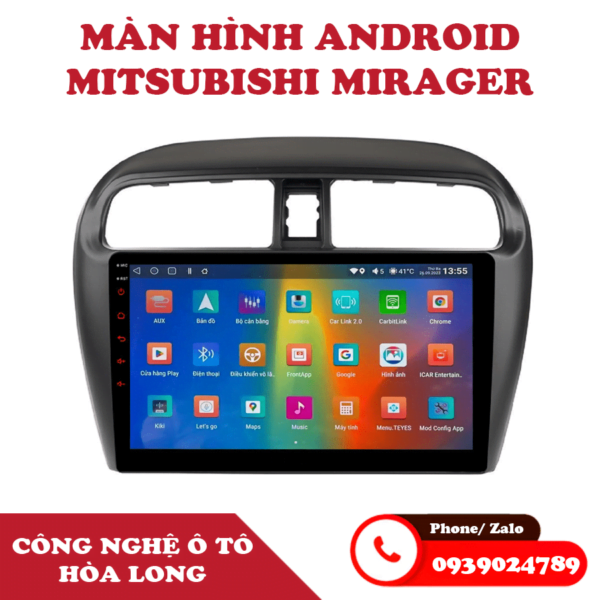 Mặt dưỡng màn hình Mitsubishi Mirage Attrage 2015-2023 kèm giắc zin theo xe