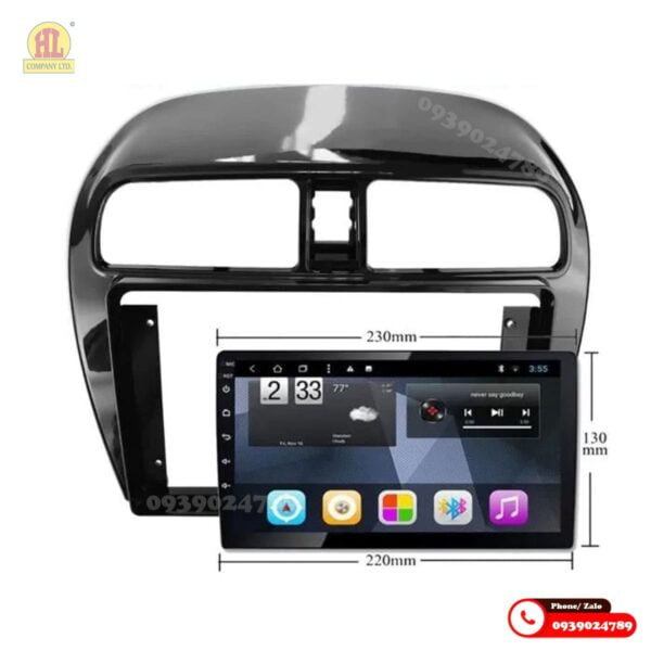 Mặt dưỡng màn hình Mitsubishi Mirage Attrage 2015-2023