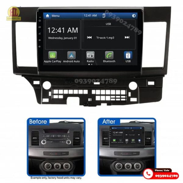 Mặt dưỡng màn hình Mitsubishi Lancer 2006-2016