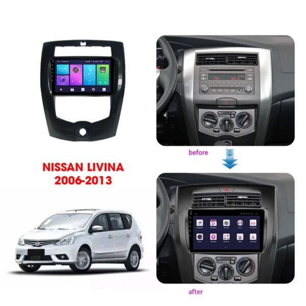 Mặt dưỡng màn hình Nissan Livina 2006-2013 17 Mặt dưỡng màn hình Nissan Livina 2006-2013