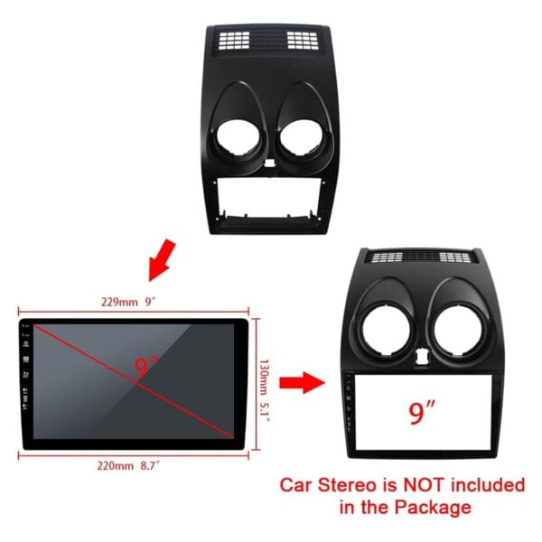 Mặt dưỡng màn hình Nissan Quashqai 2008-2013 21 Mặt dưỡng màn hình Nissan Quashqai 2008-2013