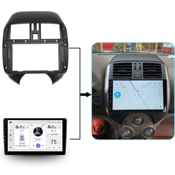 Mặt dưỡng màn hình Nissan Sunny 2010-2020 25 Mặt dưỡng màn hình Nissan Sunny 2010-2020