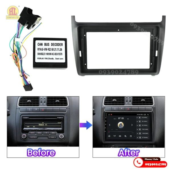 Mặt dưỡng màn hình Volkswagen Polo 2008-2020