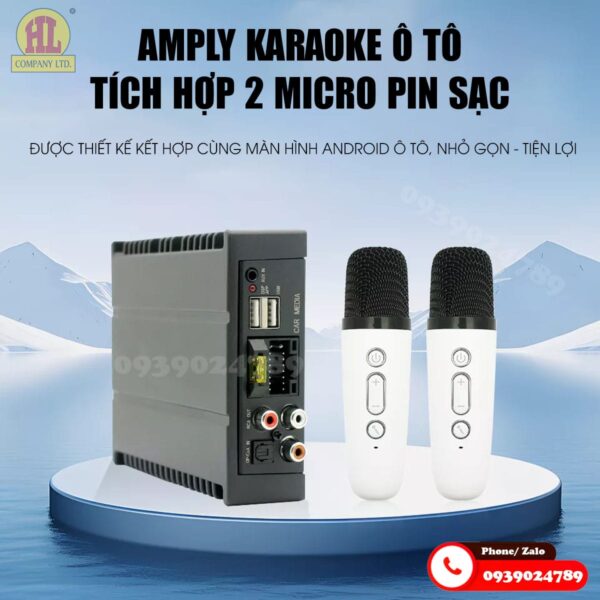 Micro hát Karaoke ô tô tích hợp pin sạc âm thanh DSP cao cấp