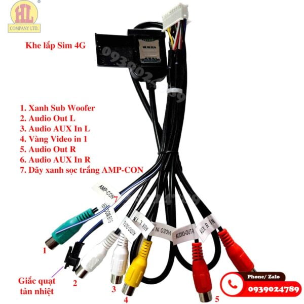 Bộ Phụ Kiện Màn Android dây nguồn, khay sim, dây USB, ăng ten GPS, 4G, chân cam lùi 8 Bộ Phụ Kiện Màn Android dây nguồn, khay sim, dây USB, ăng ten GPS, 4G, chân cam lùi