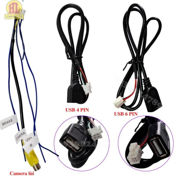 Bộ Phụ Kiện Màn Android dây nguồn, khay sim, dây USB, ăng ten GPS, 4G, chân cam lùi 9 Bộ Phụ Kiện Màn Android dây nguồn, khay sim, dây USB, ăng ten GPS, 4G, chân cam lùi