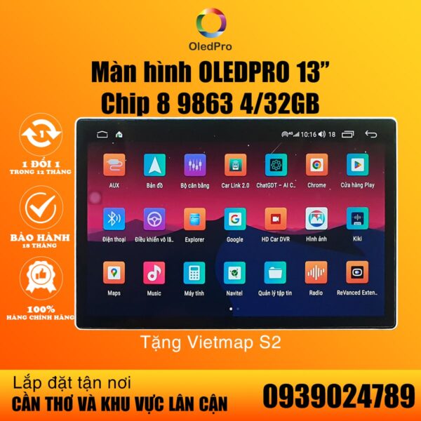 Màn hình android OLEDPRO P450 tặng VIETMAP S2 25 Màn hình Android Oledpro