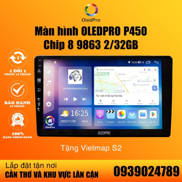 Màn hình android OLEDPRO P450 tặng VIETMAP S2 19 Màn hình Android Oledpro