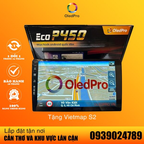 Màn hình android OLEDPRO P450 tặng VIETMAP S2 18 Màn hình Android Oledpro