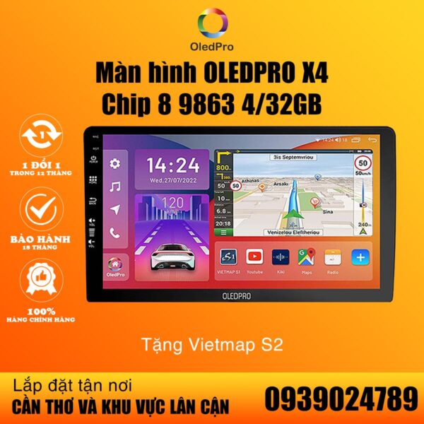 Màn hình android OLEDPRO P450 tặng VIETMAP S2 17 Màn hình Android Oledpro