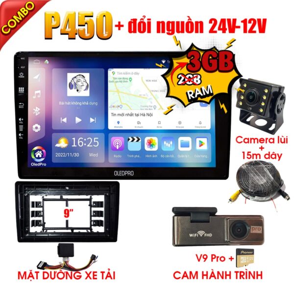 Màn hình Android kèm mặt dưỡng 9 inch độ chế cho xe tải 35 Màn hình Android kèm mặt dưỡng 9 inch độ chế cho xe tải